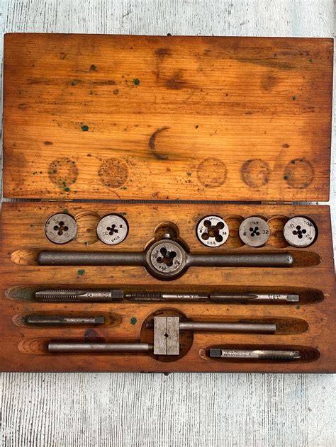 vintage tap and die set japan blue metal box|Vintage Tap and Die Sets for sale .